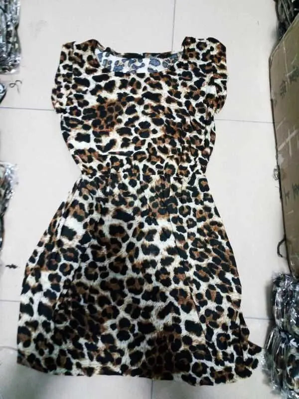 Women Summer Dresses Leopard Print Dress Plus Size S-XXL Slim Beach Dress Girl High Quality Casual Mini Dress