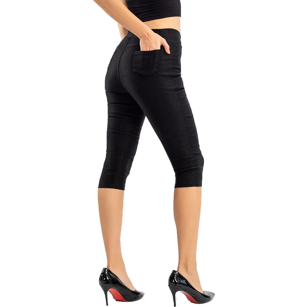 Elastic High Waist Sports Leggings Women Yoga Pants Quick Dry 3/4 Running Trouser Female Crop Gym Leggings Fitness Tights
