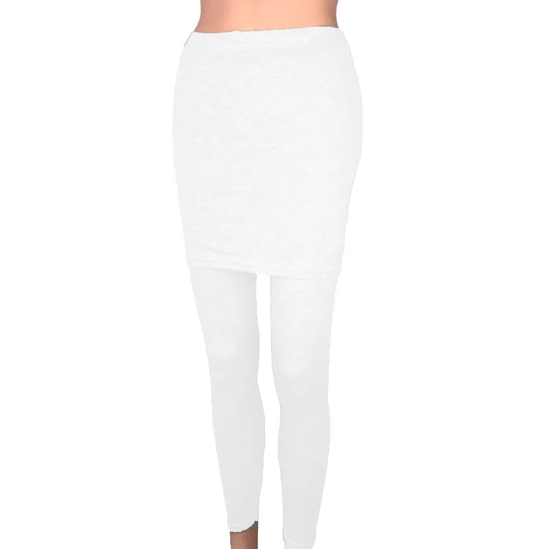 High Waist Leggings Running Pants Hip Size Pleated Skirt Slim Sexy Slim Fake Two Skirted Leggings High Waist Pants Fashion Women