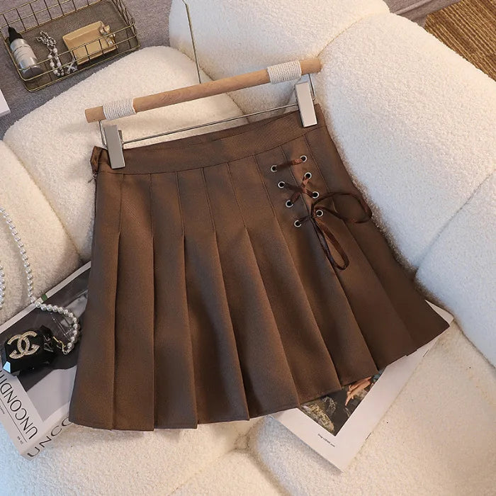 High Waist Pleated Mini Skirt