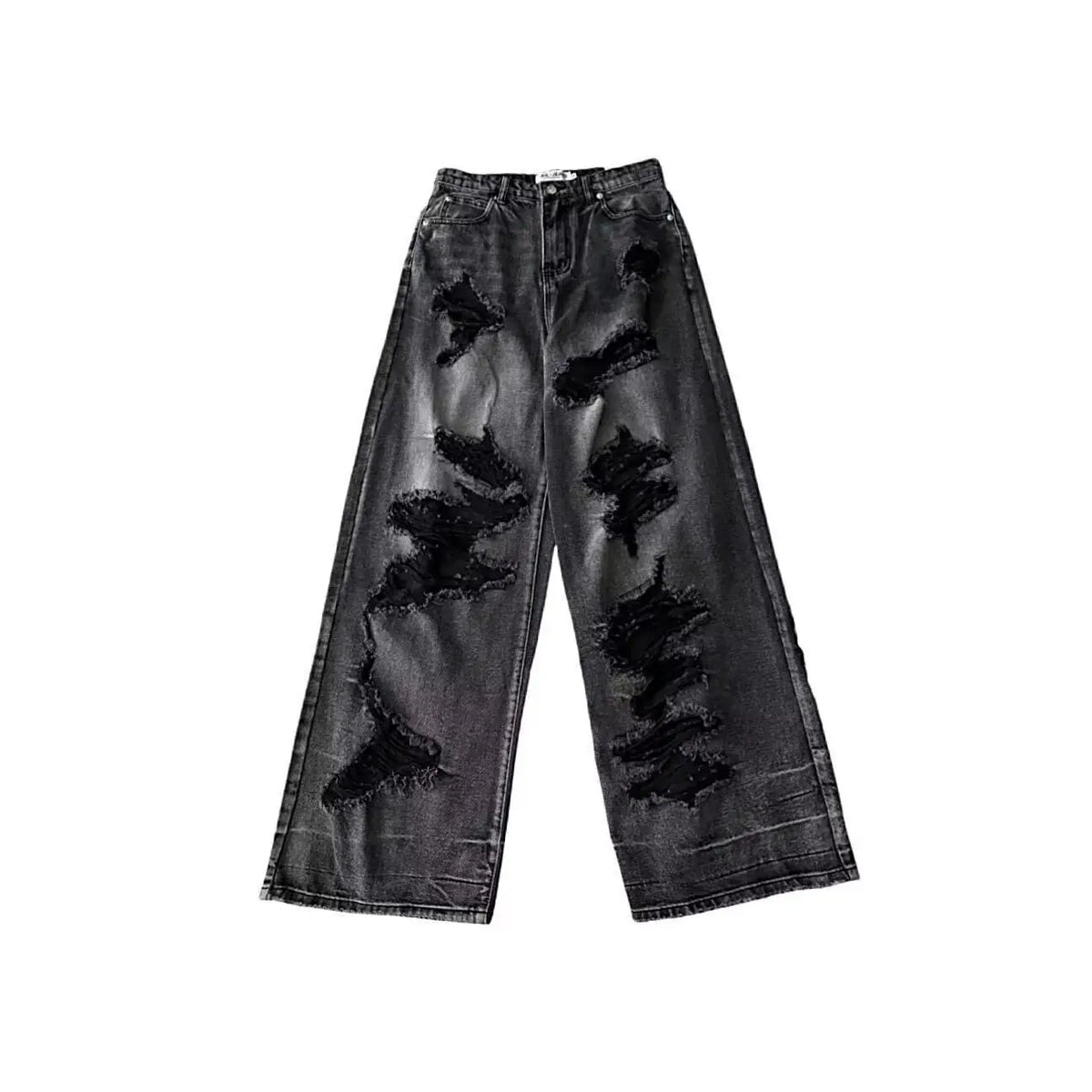 Unique Cool Ripped Jeans Women's Summer Distressed American Style Bell Bottoms Loose Fit Versatile Straight Leg Long Pants
