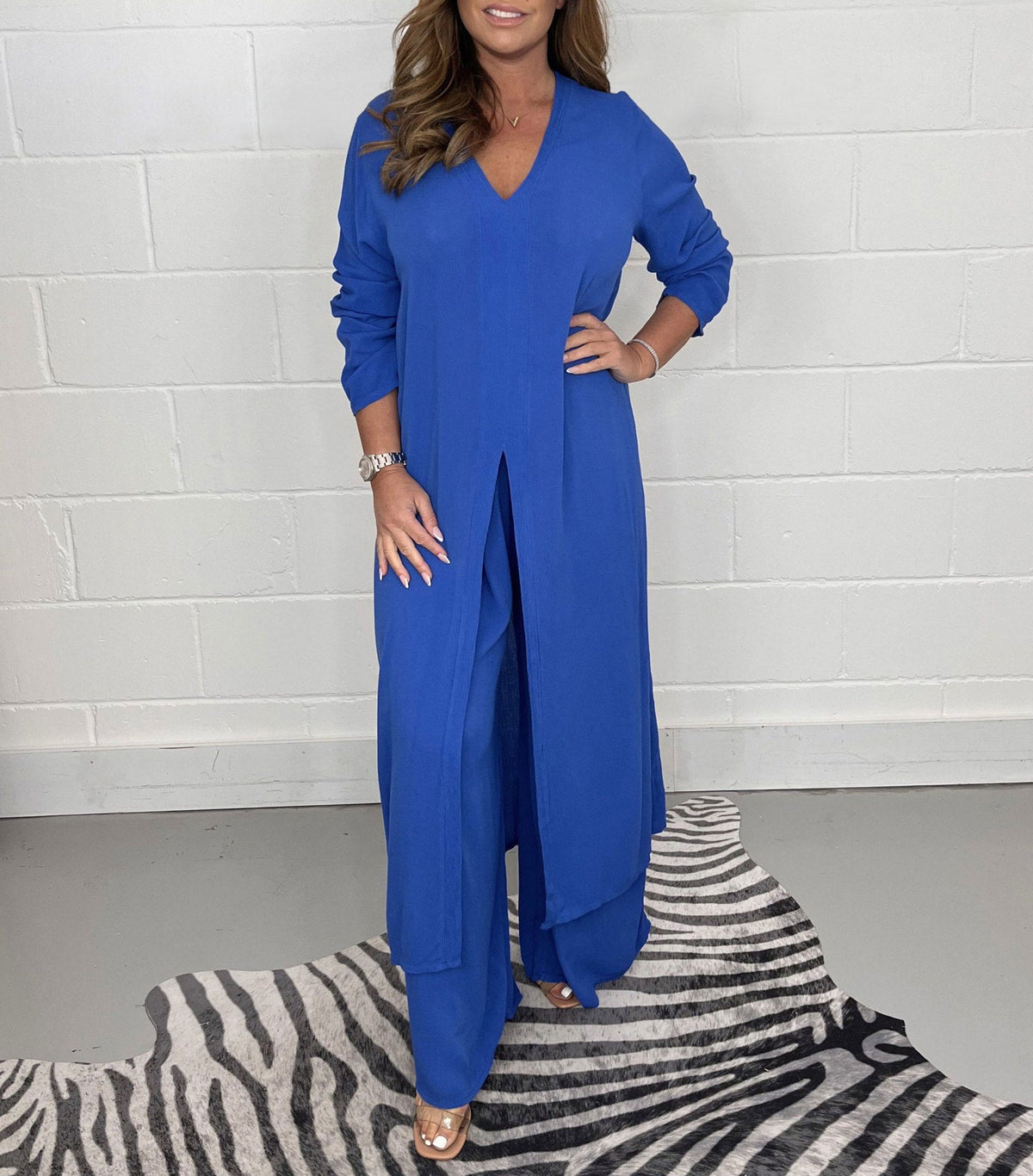Long Top & Pants Two-Piece Set
