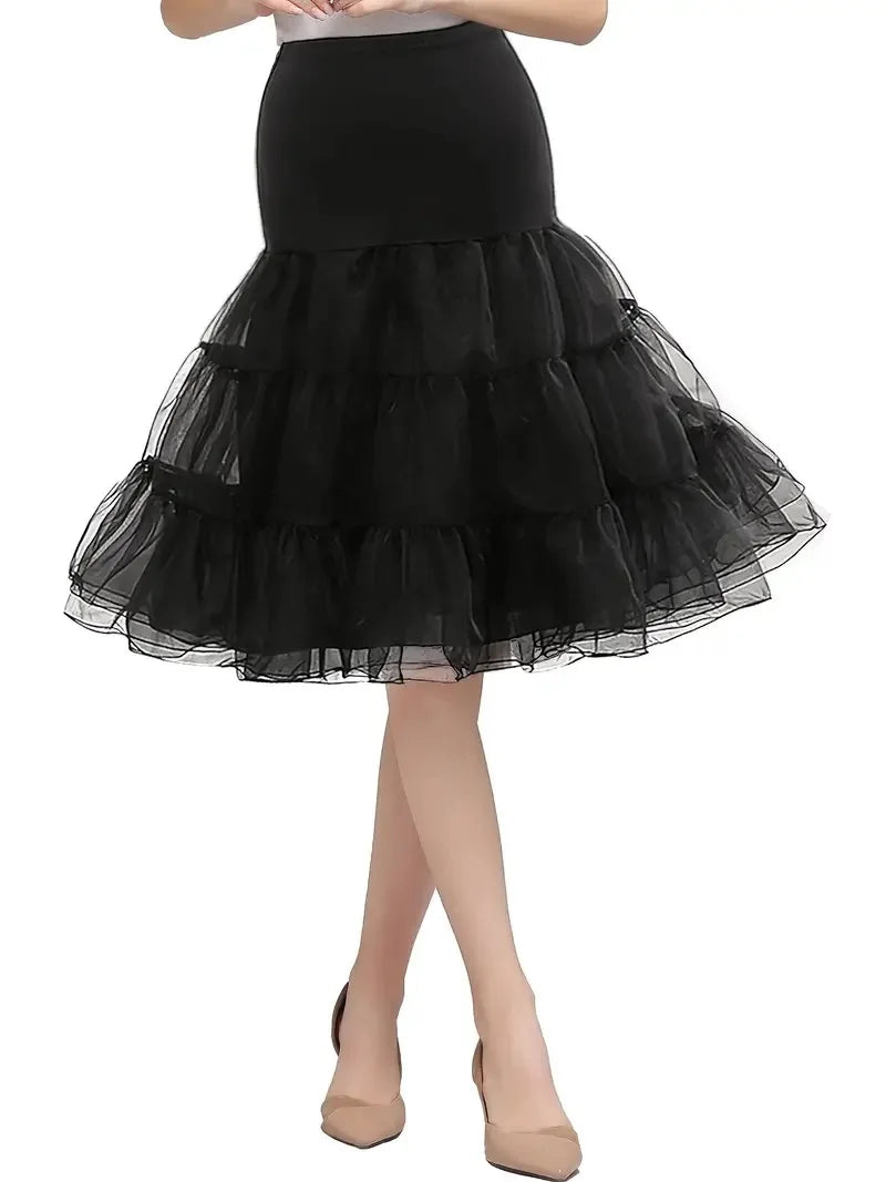 BEAUTY CLOSET COLLECTION - Women's 50's Vintage Tulle Petticoat Half Slip Tutu Under Skirt