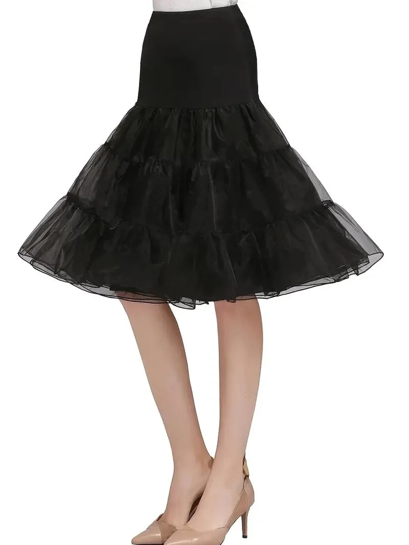 BEAUTY CLOSET COLLECTION - Women's 50's Vintage Tulle Petticoat Half Slip Tutu Under Skirt