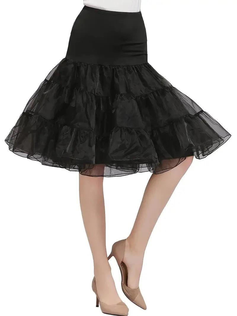 BEAUTY CLOSET COLLECTION - Women's 50's Vintage Tulle Petticoat Half Slip Tutu Under Skirt