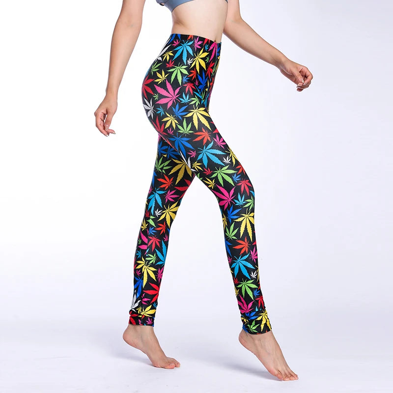 Hot New Spring Legging National Ethnic Style Retro Graffiti Paintings Printing Flowers Trousers Printed High Elasticity Leggings