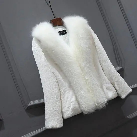 Elegant Faux Fur Coat Women Mink Fur Coat Warm Long Sleeve Female Outerwear Autumn Winter Coat Jacket Hairy Overcoat