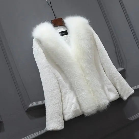 Elegant Faux Fur Coat Women Mink Fur Coat Warm Long Sleeve Female Outerwear Autumn Winter Coat Jacket Hairy Overcoat