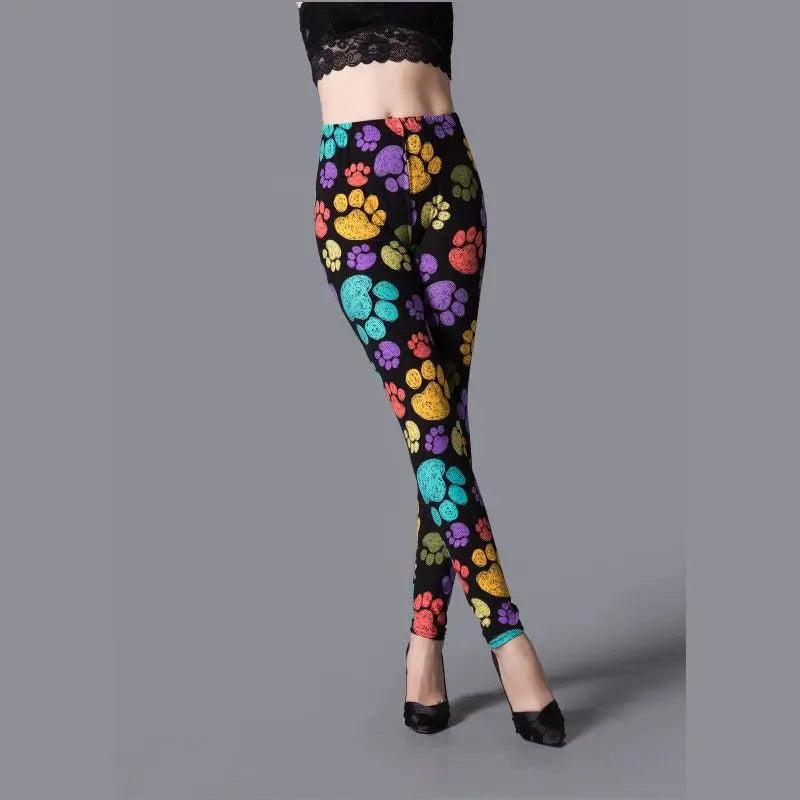 Hot New Spring Legging National Ethnic Style Retro Graffiti Paintings Printing Flowers Trousers Printed High Elasticity Leggings
