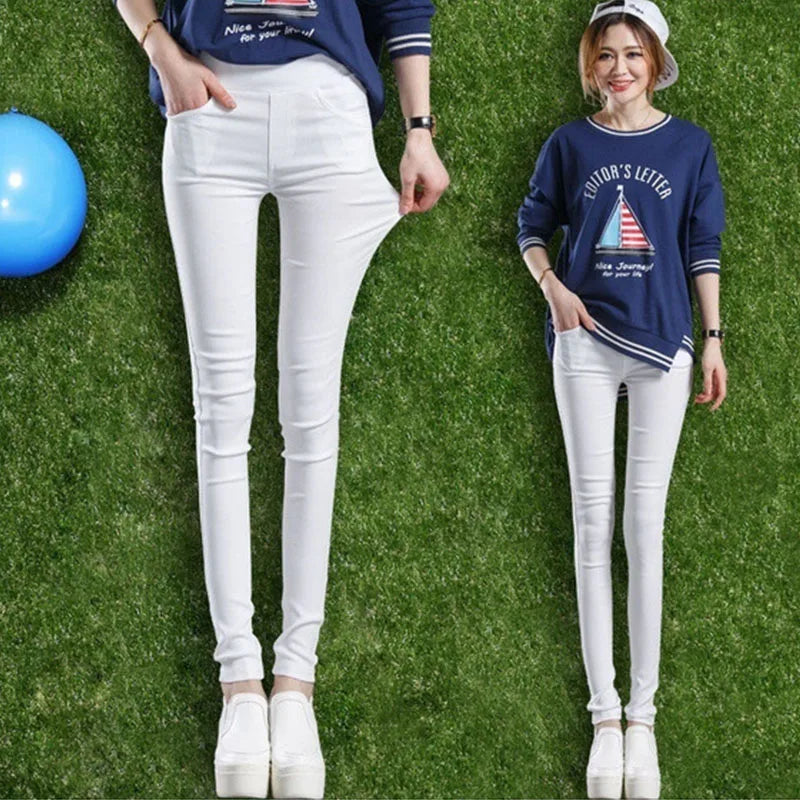 Pencil Pant Fashion Solid Color Female Pant Fashion Autumn Winter Thick Skinny Pencil Pants for Outdoor