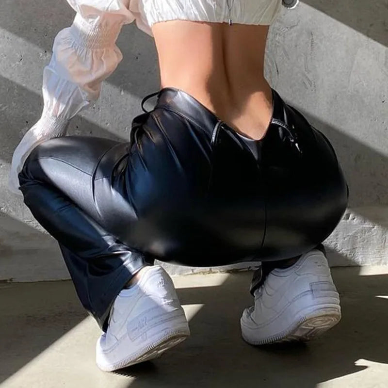 Women's Leather Pants New PU Micro-horn Trousers E-commerce Pants for Women