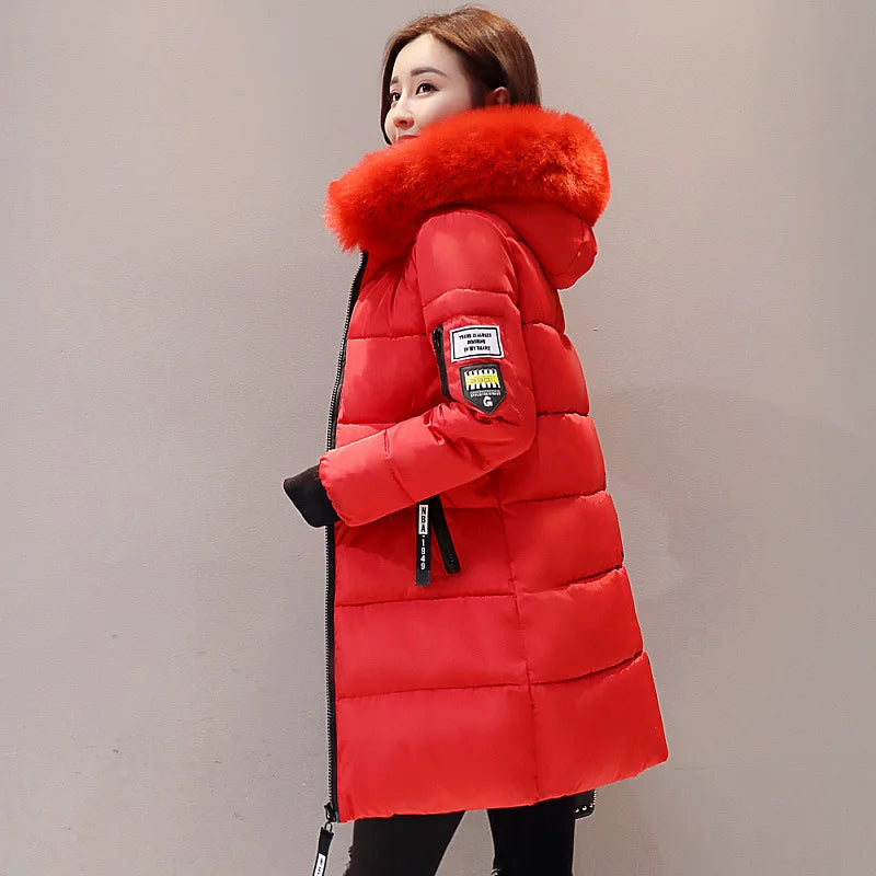 New Women Cotton Coat Autumn Winter Jacket Coat    Padded Hooded Keep Warm Down Cotton Overcoat Parkers