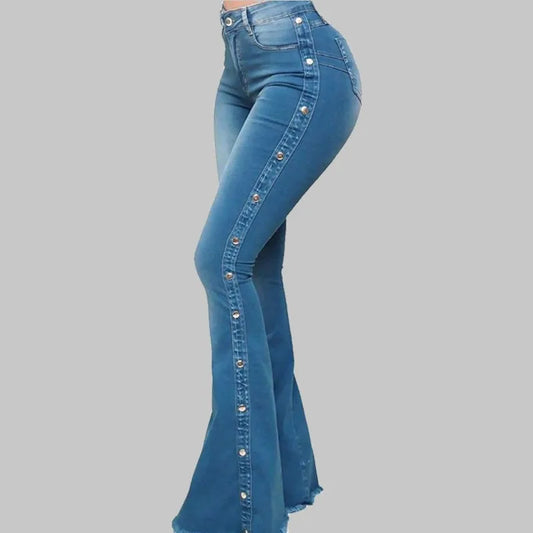 Women's Clothing New Jeans European American new popular high waisted elastic floor speaker jeans women long pants Jeans