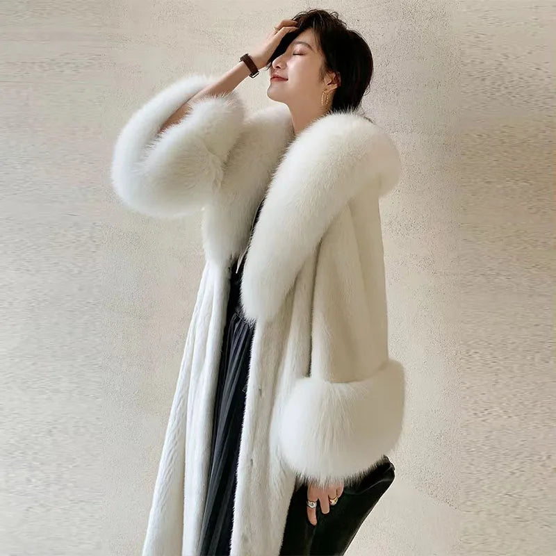 Faux Fur Coat Long Overcoat Autumn Winter Coats and Jackets Women's Loose Korean Fur Jacket Chaquetas Para Mujer