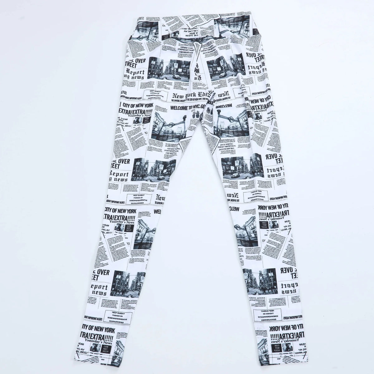 Newspaper Leggings Women Tattoo Pants Newspaper Fitness Workout 3D Print Sportswear Sexy Women Pants Leggings Soft Body Shape