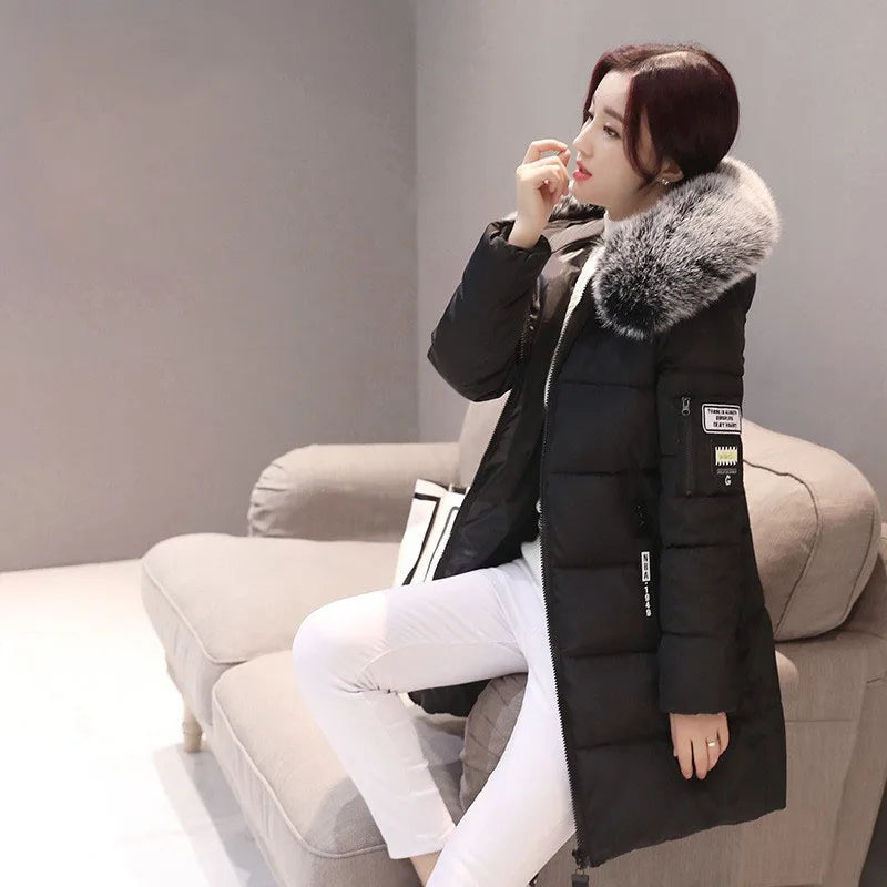 New Women Cotton Coat Autumn Winter Jacket Coat    Padded Hooded Keep Warm Down Cotton Overcoat Parkers