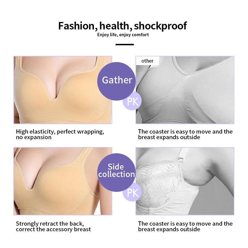 Women Wireless Sports Bra Fitness Running Vest Gym Workout Underwear Padded Tops Bralette Breathable Brassiere Push Up Bras