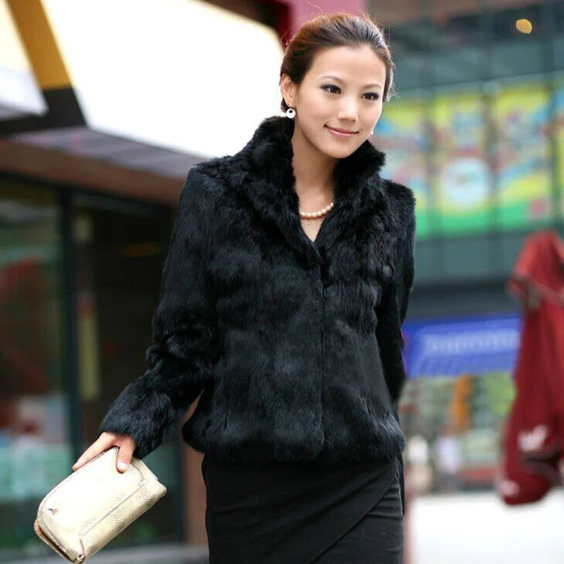 Black White Faux Fur Coat Women Autumn Winter High Quality Short Imitation Fur Jacket Female New Plush Outerwear