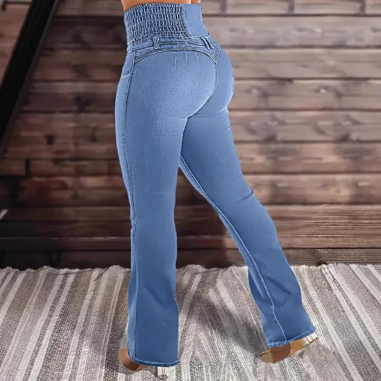 Women's jeans high waist stretch comfortable flared pants Denim pants