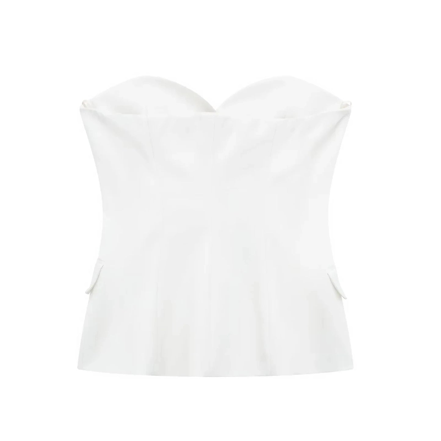 BEAUTY CLOSET COLLECTION  -   Women Elegant White Top Single Breasted Corset Tube Top