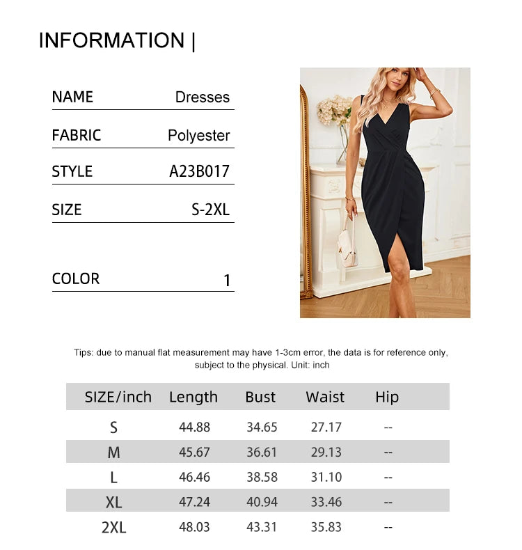 BEAUTY CLOSET COLLECTION -  Sleeveless V Neck Cocktail Party & Work Formal Dress