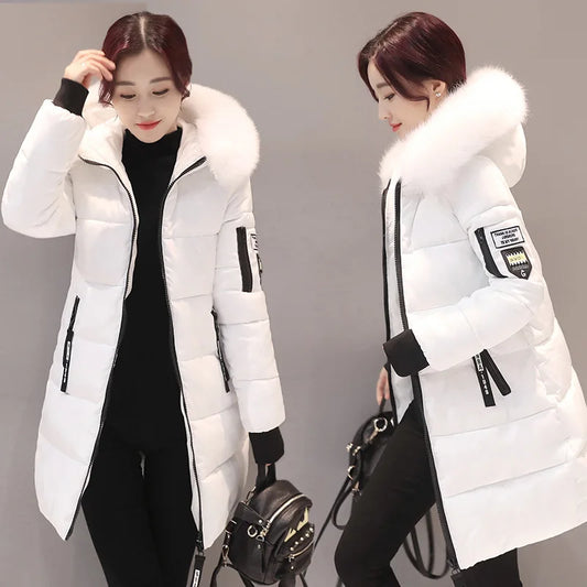 New Women Cotton Coat Autumn Winter Jacket Coat    Padded Hooded Keep Warm Down Cotton Overcoat Parkers