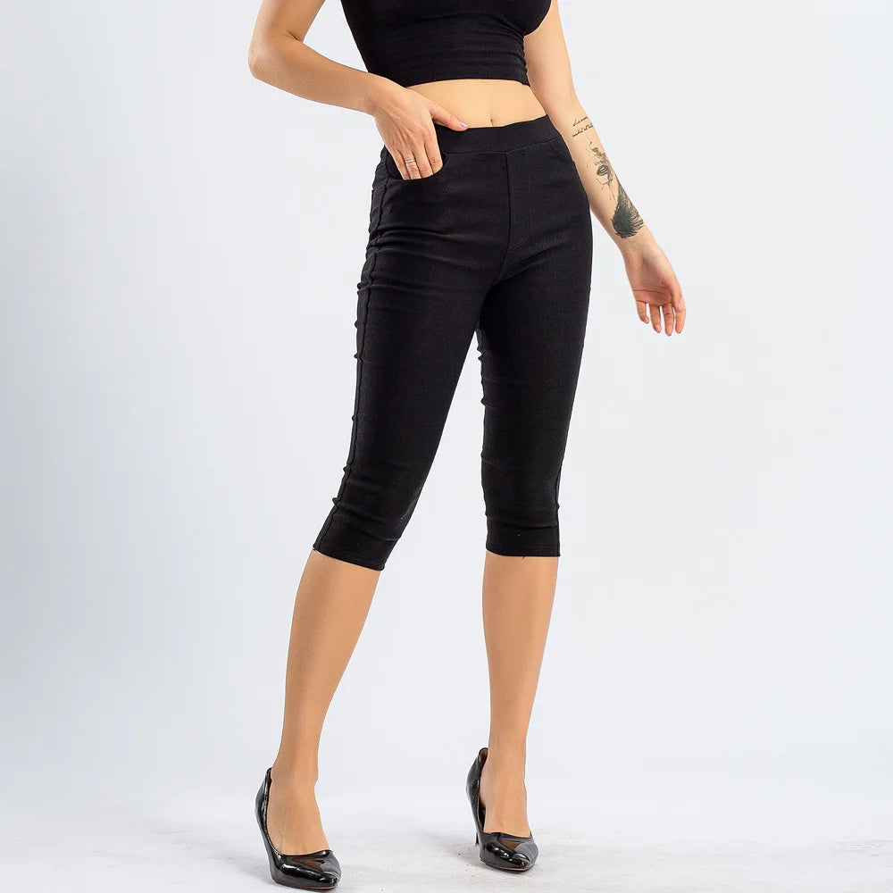 Elastic High Waist Sports Leggings Women Yoga Pants Quick Dry 3/4 Running Trouser Female Crop Gym Leggings Fitness Tights