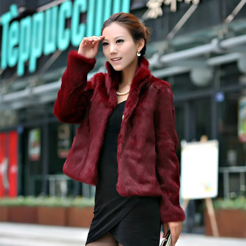 Black White Faux Fur Coat Women Autumn Winter High Quality Short Imitation Fur Jacket Female New Plush Outerwear