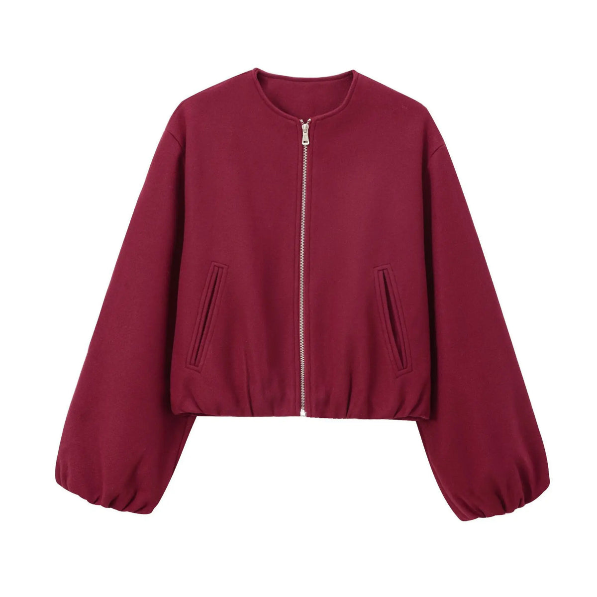Spring New Women's Multicolor Soft Long Sleeve Simple All-match Round Neck Pilot Jacket Coat Casual Commuter