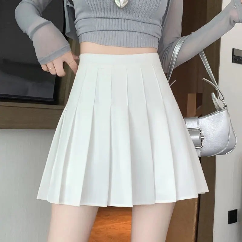 Mini Skirts Womens Summer Japanese School Pleated Skirts High Waist Kawaii Cute Skirt Uniform Harajuku