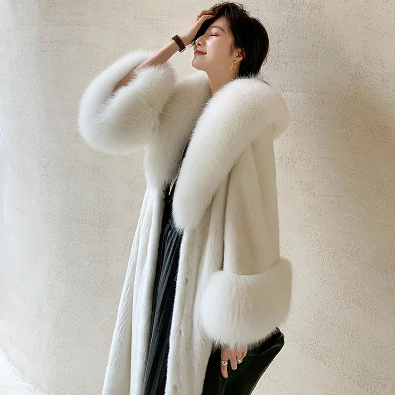 Faux Fur Coat Long Overcoat Autumn Winter Coats and Jackets Women's Loose Korean Fur Jacket Chaquetas Para Mujer