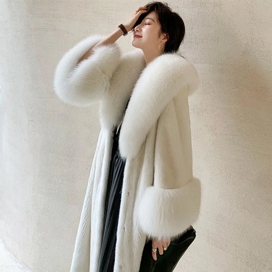 Faux Fur Coat Long Overcoat Autumn Winter Coats and Jackets Women's Loose Korean Fur Jacket Chaquetas Para Mujer