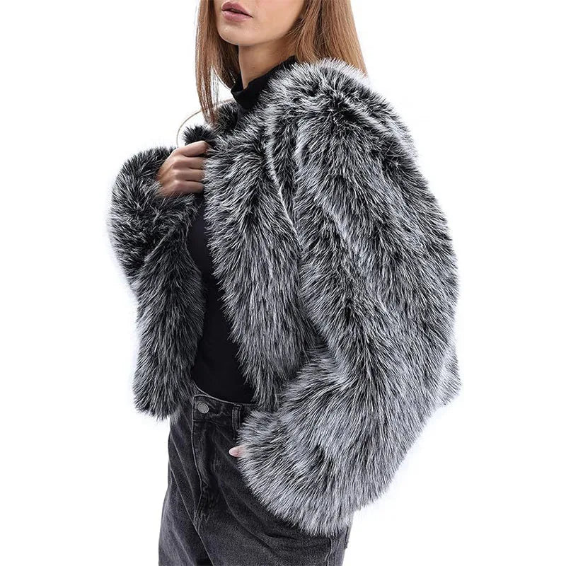 Cardigan for Women New Versatile Casual Open Front Long Sleeve Winter Warm Faux Fur Coat Soft Fluffy Jacket Outerwear