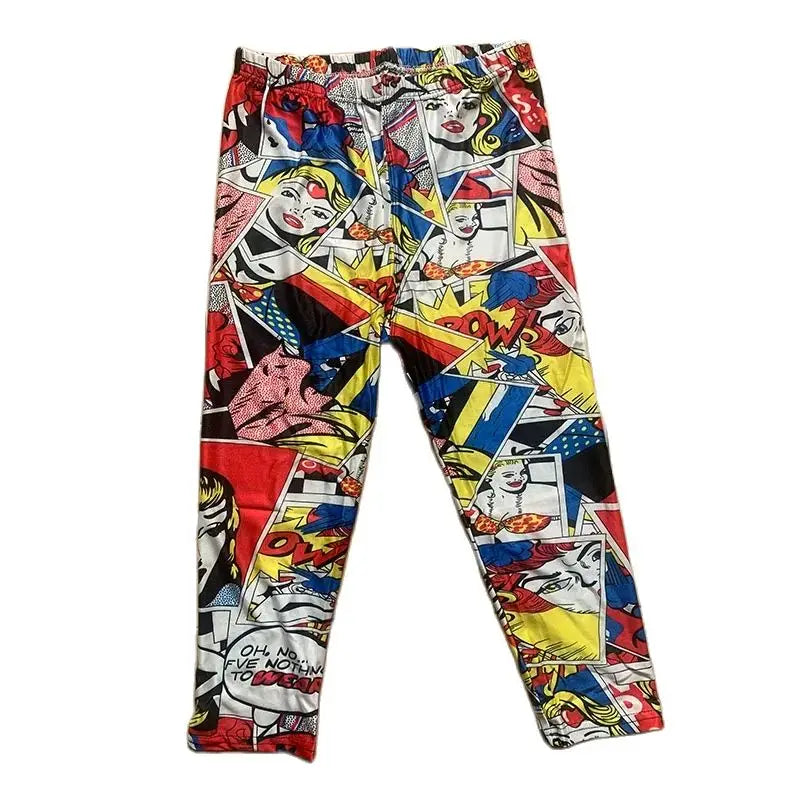 Printing Pants Women High Quality Capris High Waisted Floral Lady's Fitness Leggings Seventh Elastic Slim Short Leggings