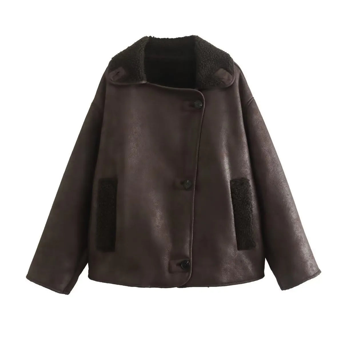 Fall/Winter New Arrival Women's Series Double-Sided Collar Oversized Long-Sleeve Jacket Warm Coat
