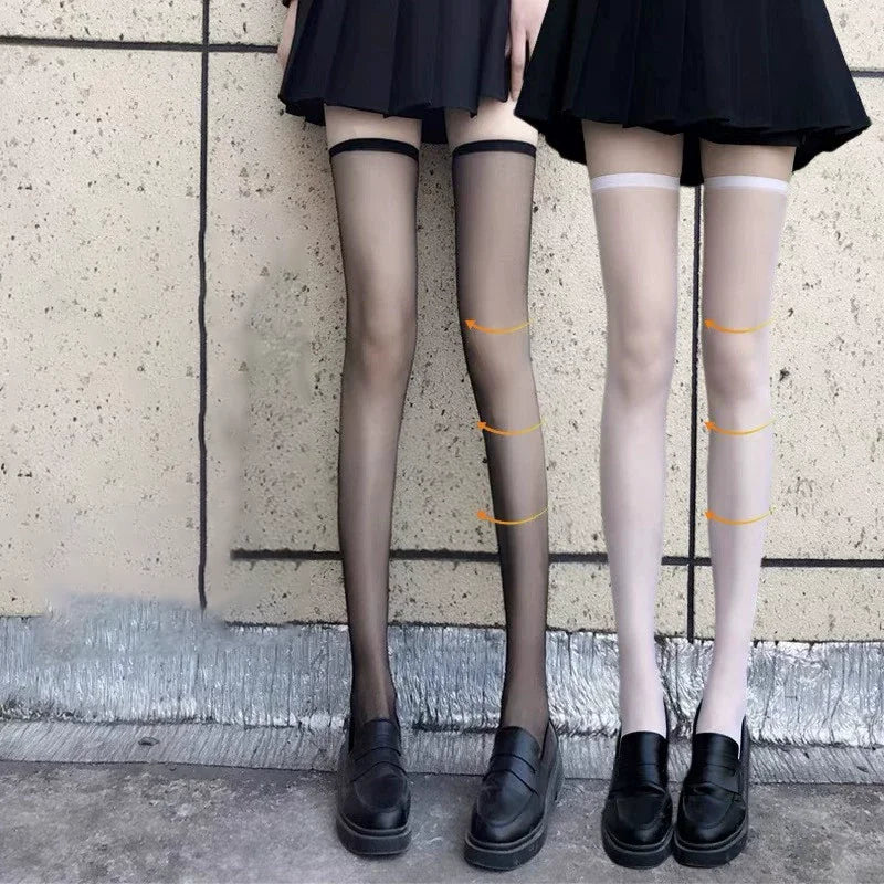 Lace Trim Thigh High Stockings