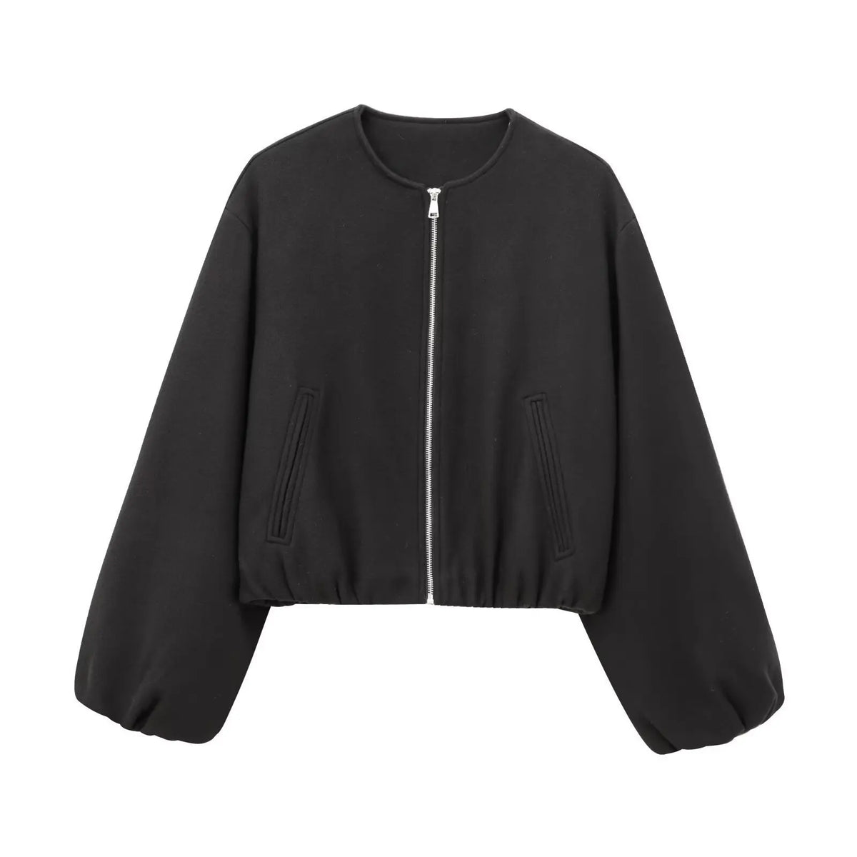 Spring New Women's Multicolor Soft Long Sleeve Simple All-match Round Neck Pilot Jacket Coat Casual Commuter