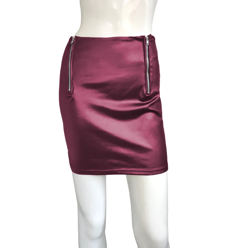 Black Skirt High Waist Women Mini Skirt Sexy Micro Tight Pencil Faux Leather Skirt Zipper Bodycon  Hip Sexy Jupe mujer