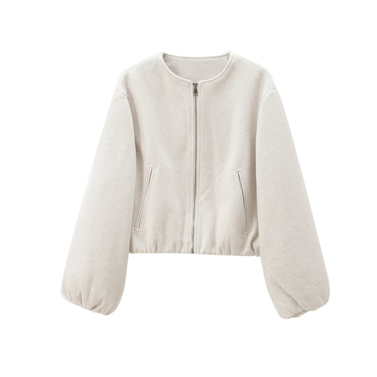 Spring New Women's Multicolor Soft Long Sleeve Simple All-match Round Neck Pilot Jacket Coat Casual Commuter