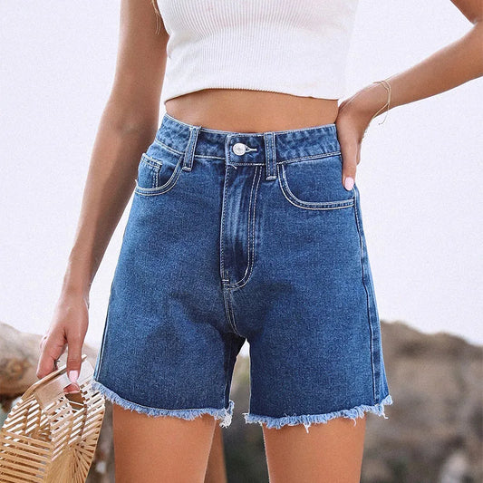 Summer Thin Baggy Half Length Denim Shorts Korean Vintage High Waist Jean Short Pants Women Streetwear Casual Pantalones Cortos