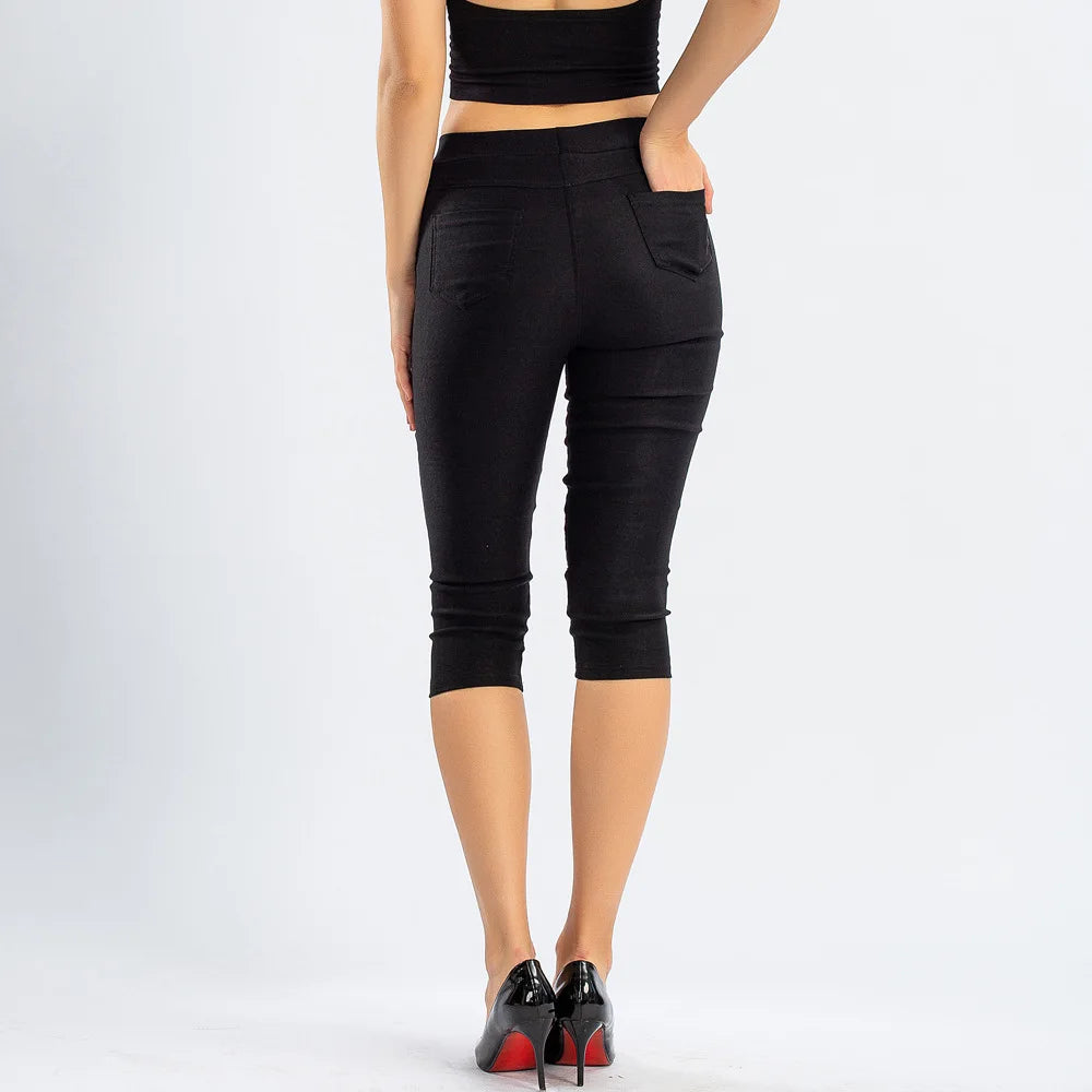 Elastic High Waist Sports Leggings Women Yoga Pants Quick Dry 3/4 Running Trouser Female Crop Gym Leggings Fitness Tights