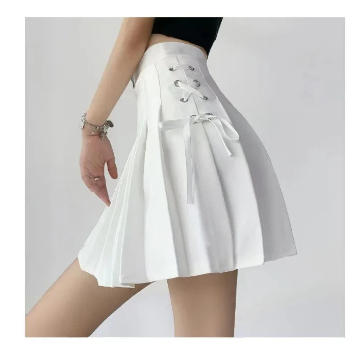 High Waist Pleated Mini Skirt