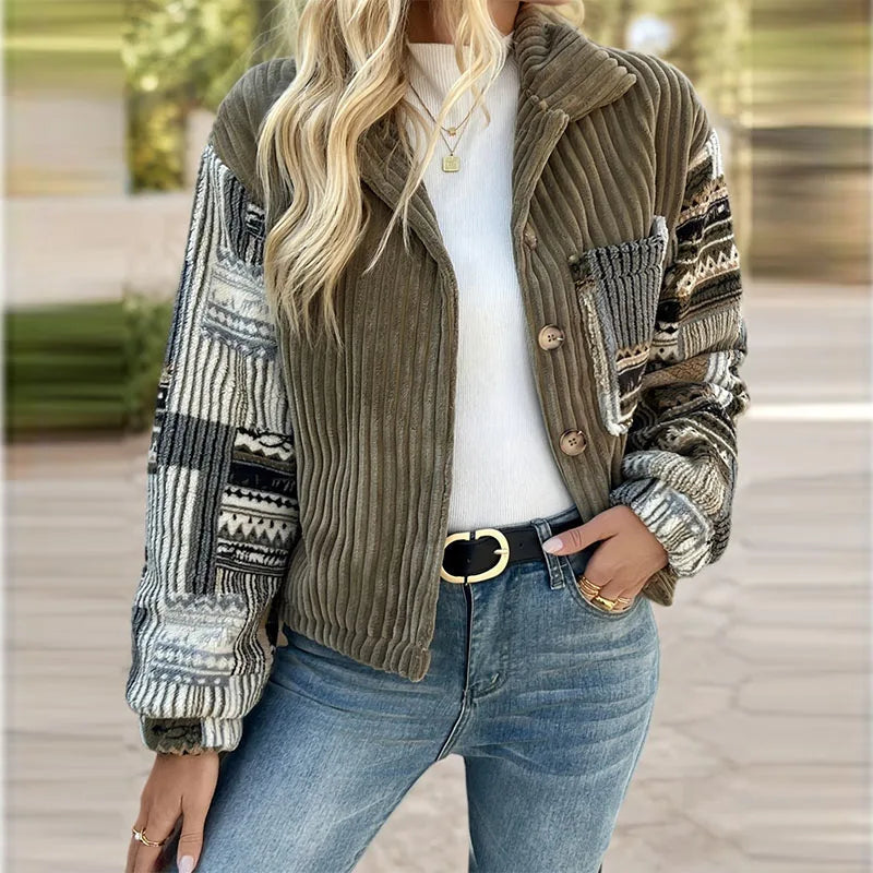 new women's suede texture effect Loose version of fashion lapel shoulder bomber jacket