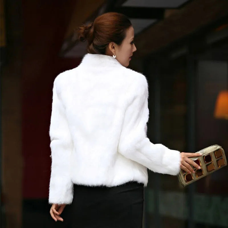 Black White Faux Fur Coat Women Autumn Winter High Quality Short Imitation Fur Jacket Female New Plush Outerwear