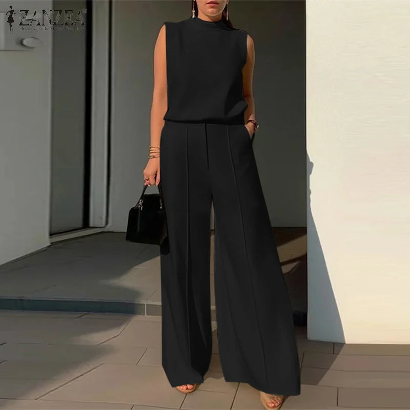 BEAUTY CLOSET COLLECTION  -  Outfits Tank Top and Wide Leg Pant Suits Oversize