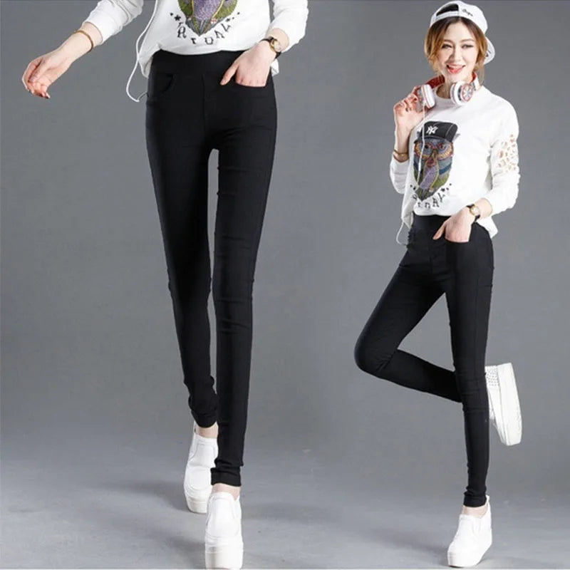 Pencil Pant Fashion Solid Color Female Pant Fashion Autumn Winter Thick Skinny Pencil Pants for Outdoor