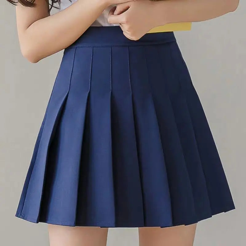 Mini Skirts Womens Summer Japanese School Pleated Skirts High Waist Kawaii Cute Skirt Uniform Harajuku