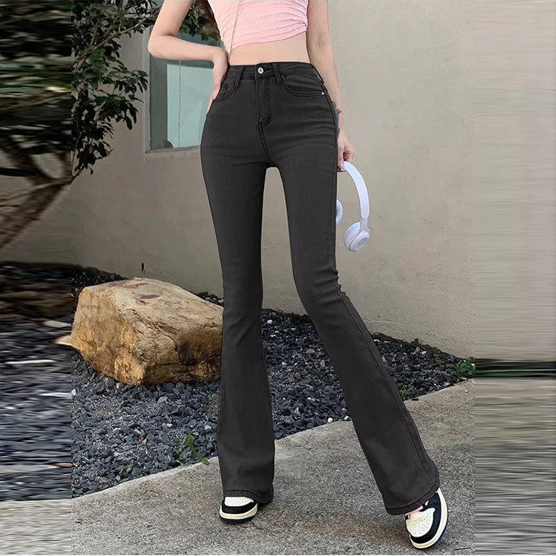 New Flared Pants Women's Stretch Boot Cut Jeans Fashion Slim Fit Hip-Lifting Denim Casual Women's Trousers