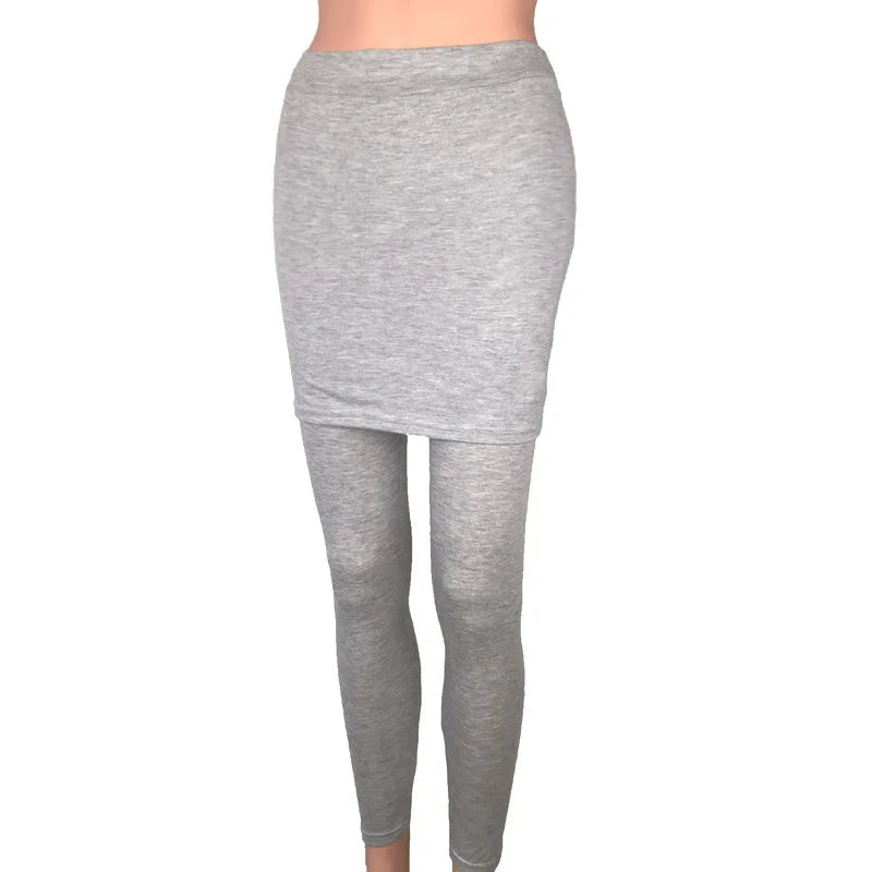 High Waist Leggings Running Pants Hip Size Pleated Skirt Slim Sexy Slim Fake Two Skirted Leggings High Waist Pants Fashion Women