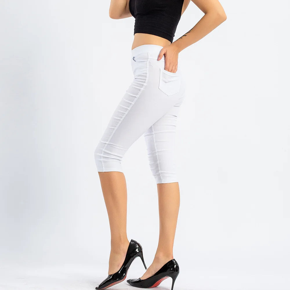 Elastic High Waist Sports Leggings Women Yoga Pants Quick Dry 3/4 Running Trouser Female Crop Gym Leggings Fitness Tights